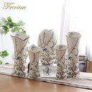 GobekUsa Bird Butterfly Porcelain Vase: British Rural Ceramic Flower Decoration