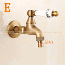 GobekUsa Brass Antique Bibcock Faucet for Garden and Laundry, Cold Water Tap