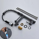 GobekUsa Black Bronze Dual Spout Kitchen Faucet with Pull Down Sprayer