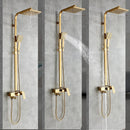 GobekUsa Golden Shower Faucet Set with 8" Rainfall Shower, Wall Mounted Hand Shower