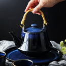 GobekUsa Blue Ceramic Tea Kettle Set - Porcelain Teaware Set