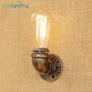 GobekUsa Steampunk Loft Pipe Wall Lamp Black Brown Bronze Silver Industrial Lighting