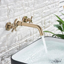GobekUsa Golden Dual Handle Wall Mounted Basin Faucet - Rotate Spout Sink Mixers