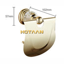 GobekUsa Golden Crystal Toilet Paper Holder Wall Mount Archaize Waterproof Roll Rack