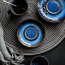 GobekUsa Deep Blue Ceramic Espresso Coffee Cup Saucer Set