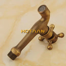 GobekUsa Antique Brass Wall Mount Bibcock Faucet for Garden and Bathroom