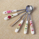 GobekUsa 6-Piece Coffee Spoon Set, European Bone China & Stainless Steel Tableware
