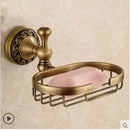 GobekUsa Copper Carved Bathroom Accessories Set: Towel Shelf, Towel Bar, Paper Holder, Cloth Hook