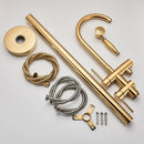 GobekUsa Gold Tub Sink Faucet with Handshower