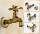GobekUsa Dragon Carved Antique Brass Garden Bibcocks Single Cold Tap for Outdoor ★
