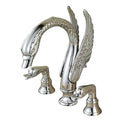 GobekUsa Golden Swan Basin Faucet Double Handle Hot Cold Mixer Tap for Bathroom