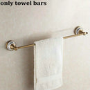 GobekUsa Bathroom Accessories Set: Towel Rack, Bar, Holder, Hook - Antique Brass/Ceramic/Copper