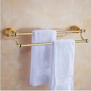 GobekUsa Brass & Jade Gold Bathroom Accessories Set: Paper Holder, Towel Bar, Soap Basket