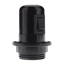 GobekUsa E27 Socket Lamp Base Switch 4A, 250V Black Fitting Bulb Holder Socket