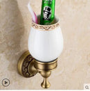 GobekUsa Copper Carved Bathroom Accessories Set: Towel Shelf, Towel Bar, Paper Holder, Cloth Hook