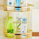 GobekUsa Gold Aluminum Shower Shelf Basket Double Layer Holder Fashion YT-7026