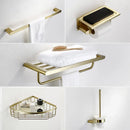 GobekUsa Brushed Gold Bathroom Hardware Set: Towel Rack, Paper Holder, Toilet Brush Holder, Hooks