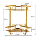 GobekUsa Gold Aluminum Shower Shelf Basket Double Layer Holder Fashion YT-7026
