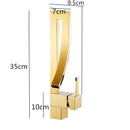 GobekUsa Gold Brass Square Basin Faucet Single Handle Hot Cold Mixer Water Tap