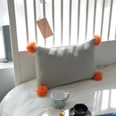 GobekUsa Knit Cushion Cover Solid Grey Blue Orange Pillow Case 35*50cm