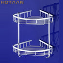 GobekUsa Aluminium Double Shelf Kitchen and Bathroom Corner Basket Angel Rack