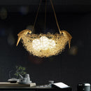 GobekUsa Bird's Nest Pendant Lights Gold Silver Aluminum Wire Nordic Art E27 Restaurant Bedroom