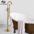 GobekUsa Antique Brass Tub Faucet Swivel Spout Filler Hot Cold Mixer Tap