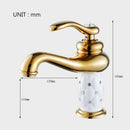 GobekUsa Gold Brass Diamond Basin Faucet Single Handle Hot & Cold Mixer Tap