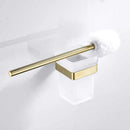 GobekUsa Brushed Gold Stainless Steel Bathroom Accessory Set: TP Holder, Towel Bar, Storage Shelf
