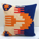 GobekUsa Embroidered Kilim Style Cushion Cover 45x45cm Canvas Cotton Pillow Square