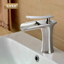 GobekUsa Copper Waterfall Vanity Faucet for Modern Basin Mixer Tap - 83008W