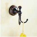 GobekUsa Carved Flowers Blackened Copper Bathroom Accessories Set