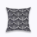 GobekUsa Blue Zigzag Geometric Embroidered Cushion Cover 45x45cm
