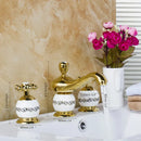GobekUsa Diamond Bathroom Faucet Set - Polished Golden Luxury Bathtub Shower Basin Mixer