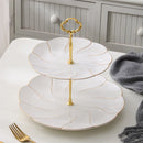 GobekUsa Gold Inlay Bone China Fruit Plates Snack Dishes Cake Plate Candy Dish