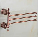 GobekUsa Brass & Jade Rose Gold Bathroom Set: Paper Holder, Towel Bar, Soap Basket