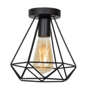 GobekUsa Iron Black Cage Ceiling Lamp Retro Fixtures Home Lighting for Living Room
