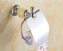 GobekUsa Brass & Jade Bathroom Set: Holder, Bar, Basket, Rack, Ring - Hardware Collection