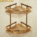 GobekUsa Double Layer Aluminum Bathroom Shower Basket Holder
