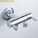 GobekUsa Brass Chrome Wall Mount Bibcock Faucet - Cold Water Tap for Washing Machine, Toilet, Garden