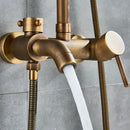 GobekUsa Brass Rainfall Shower Faucet Single Handle Mixer Tap Wall Mount Bathroom Set