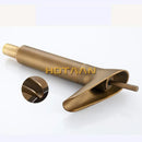 GobekUsa Antique Brass Waterfall Basin Faucet Mixer Tap for Bathroom Sink