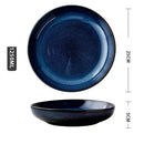 GobekUsa Japanese Blue Ceramic Tableware Set - Rice Bowl, Plate, Spoon, Udon Ramen Bowl, Soup Dish