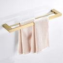 GobekUsa Bath Set: Towel Rack, Corner Shelf, Paper Holder, Mixer Faucet - Brushed Matt Gold