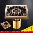 GobekUsa Antique Brass Fish Style Shower Drain 10cm Square Floor Drainer