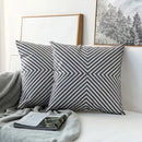 GobekUsa Grey Geometric Embroidered Cushion Cover 45x45cm