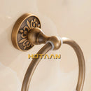 GobekUsa Antique Brass Wall-Mounted Round Towel Holder - Classic Bathroom Accessories
