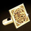 GobekUsa Golden Square Floor Waste Drain 4cm, Luxury Bathroom Shower Grate 10cm * 10cm