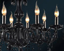 GobekUsa Black Crystal Chandelier Lamps with Fabric Lampshades for Dining, Bedroom, Living Room
