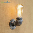 GobekUsa Steampunk Loft Pipe Wall Lamp Black Brown Bronze Silver Industrial Lighting
